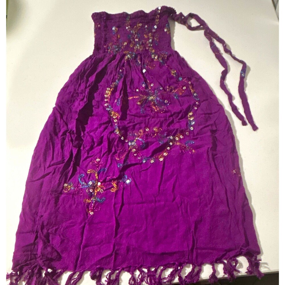 Girl’s Handmade Embroidered Mexican Dress-Size 10/12